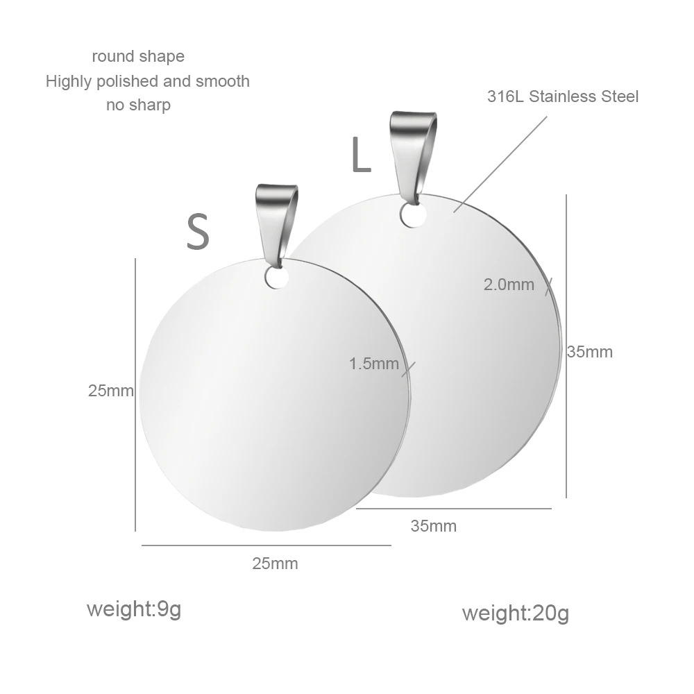 Гравированные слова Именные Бирки Цепочки и ожерелья с подвесками подарок