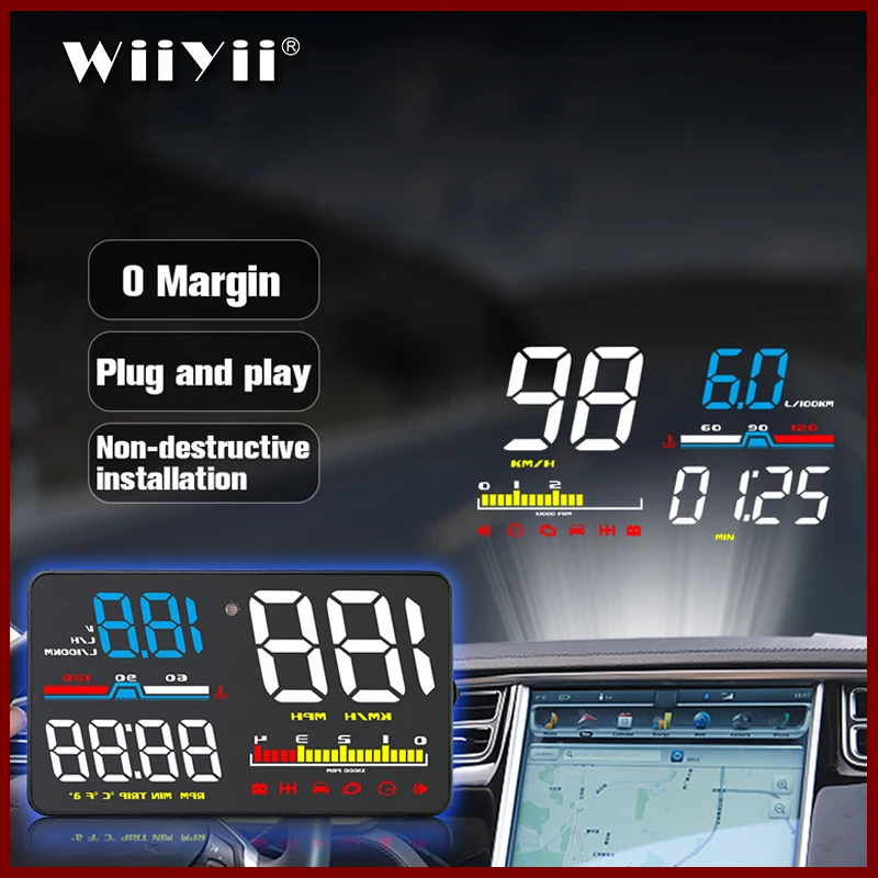 GEYIREN D5000 налобный дисплей OBD пленка умный Спидометр температура Автомобильная