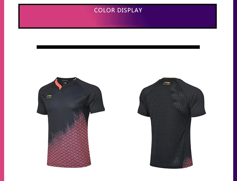 Li-Ning мужской костюм для соревнований по настольному теннису национальная команда спонсор на сухой дышащей подкладке спортивные футболки AAYP081 MTS3090