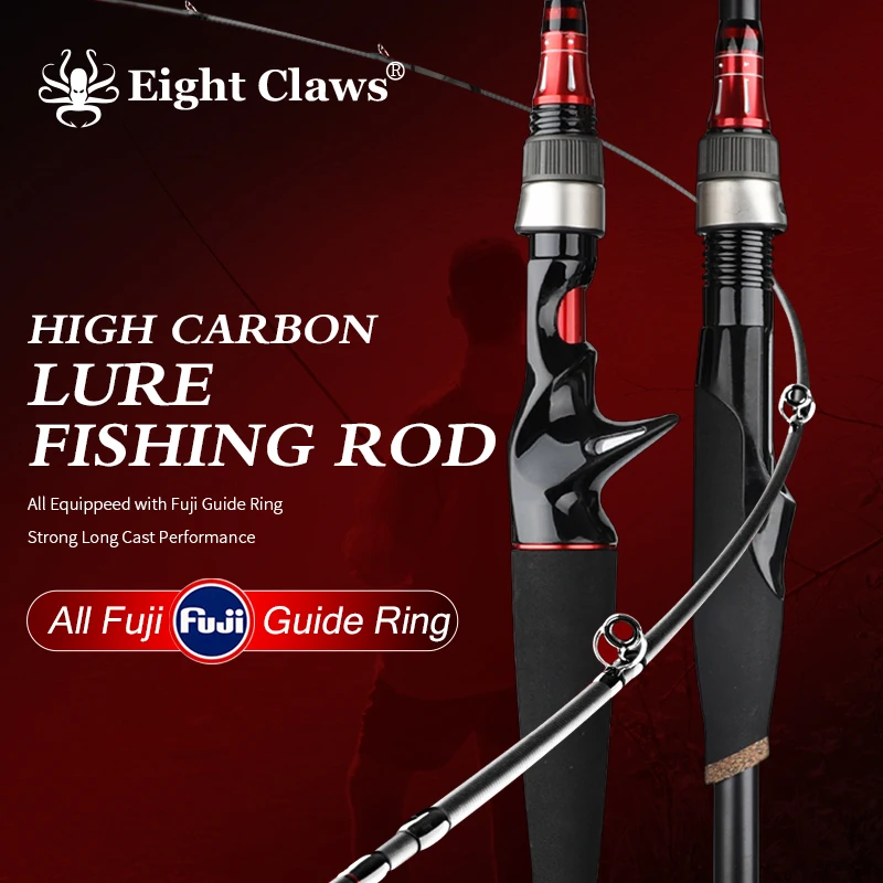 

EIGHT CLAWS Dream Series Lure Fishing Rod ML M MH Power 2.4M 2.1M 1.8M FUJI Guide 2 Sections High Carbon Spinning Casting Pole