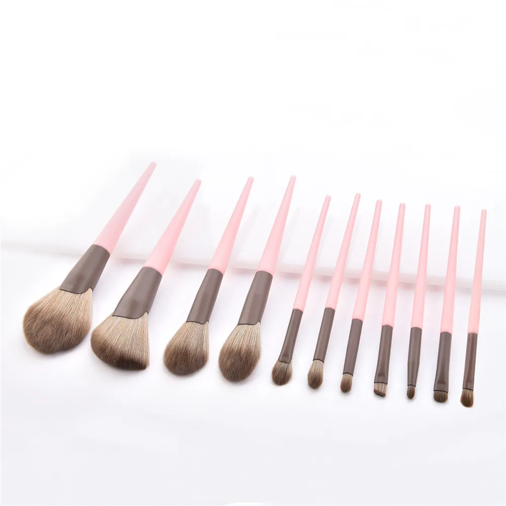 11Pcs Makeup Brushes Professional Pink Handle For Foundation Powder Make Up Brushes Brochas Maquillaje Beauty Tools