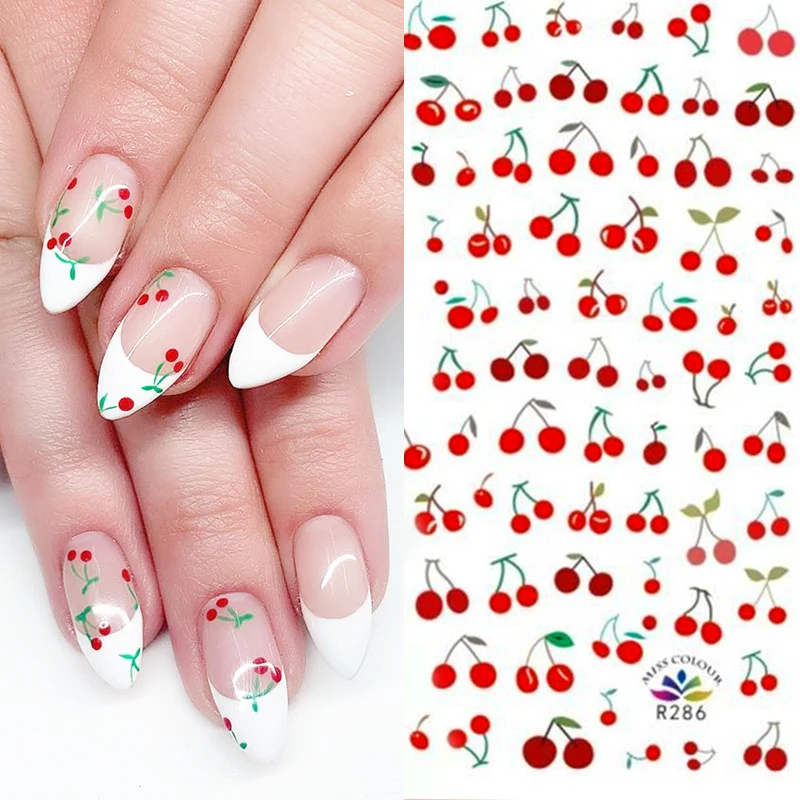 

1 Sheet Rainbow Cute Nail Sticker Fruits Watermelon/Kiwi/ Cherry Summer Nail Art Transfer Stickers Decals Slider DIY Decorations