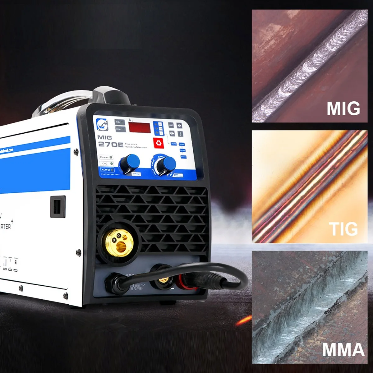 

MIG-270E MIG/LIFT TIG/MMA 3 в 1, многофункциональный портативный интеллектуальный сварочный аппарат с поддержкой без газовых сварочных аппаратов IP21S 220 ...
