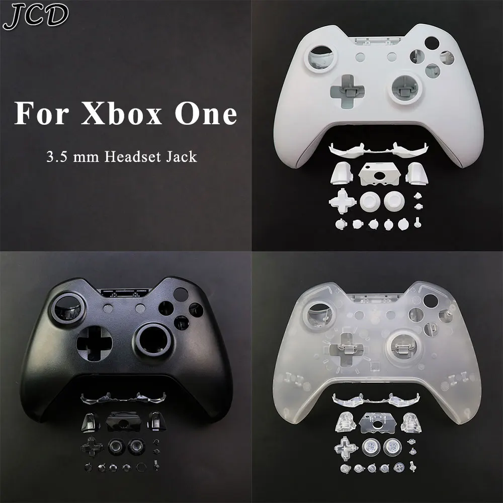 

JCD Replacement Matte Controller Full Housing Shell Faceplate Buttons Kit for Xbox One Controller Case Cover 3.5 mm Headset Jack