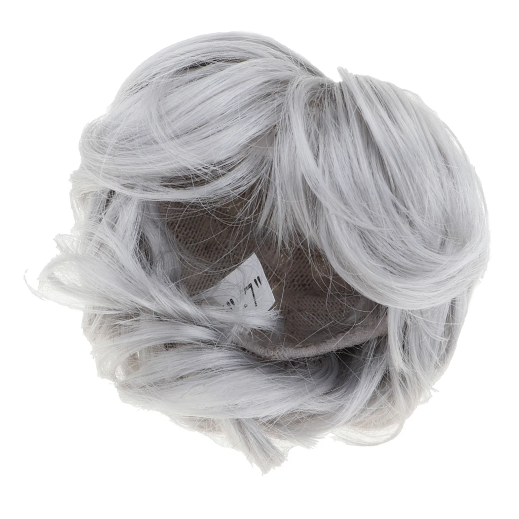 

Doll Imitation Mohair Curly Wigs Hair For 1/6 BJD/ Uncle Doll Silver Grey