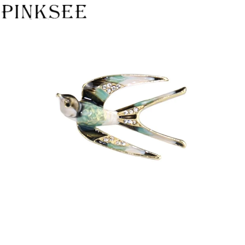 

Pinksee 2019 New Arrival Classic Enamel Swallow Brooch Pins for Women Cute Scarf Banquet Wedding Jewelry Accessories