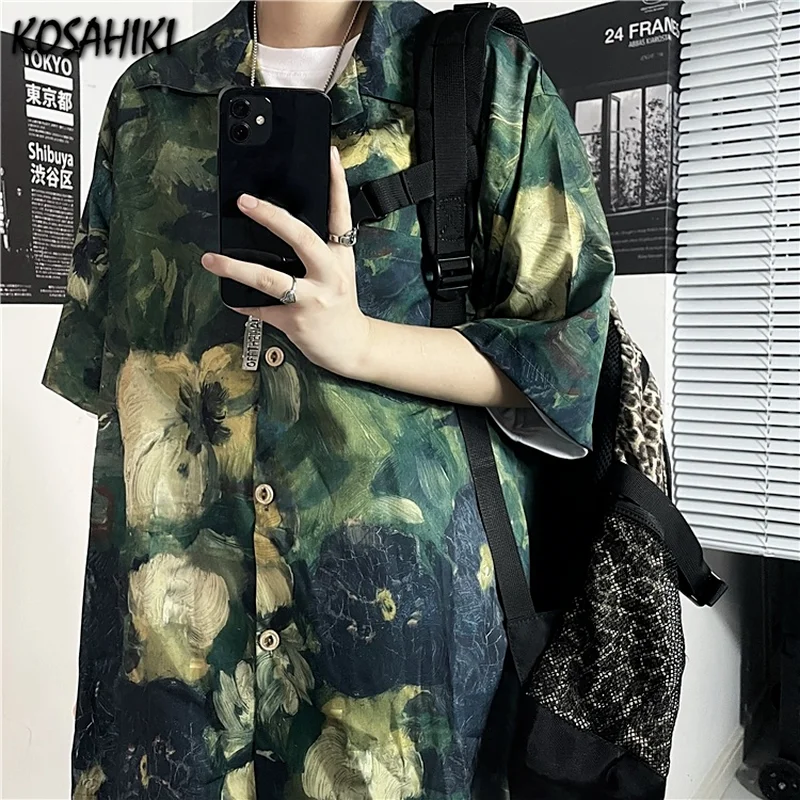 

Женские летние корейские блузки koshiki в стиле ольччан, женские рубашки в стиле Харадзюку, винтажные уличные блузки с коротким рукавом