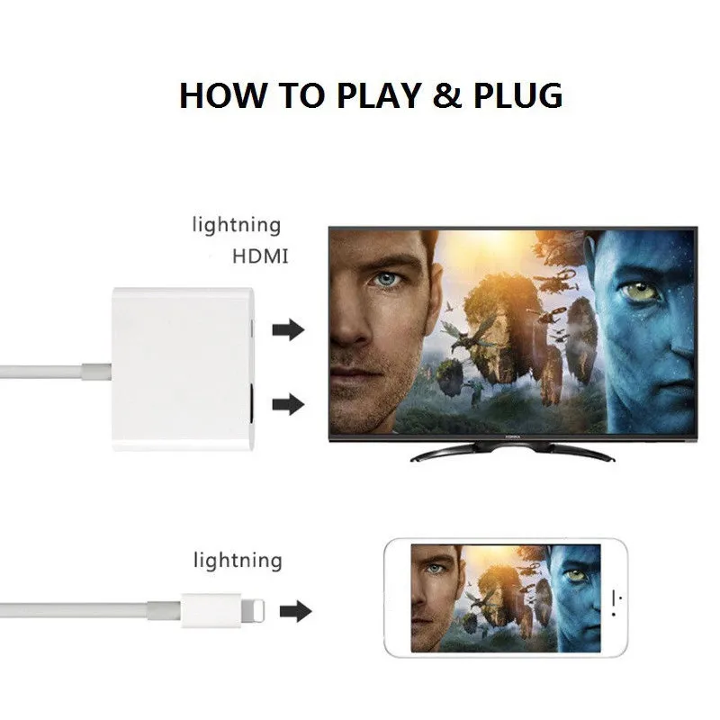 DOITOP цифровой av-адаптер для iOS к HDMI 1080P HD аудио-видео кабель конвертер iPhone iPad iPod