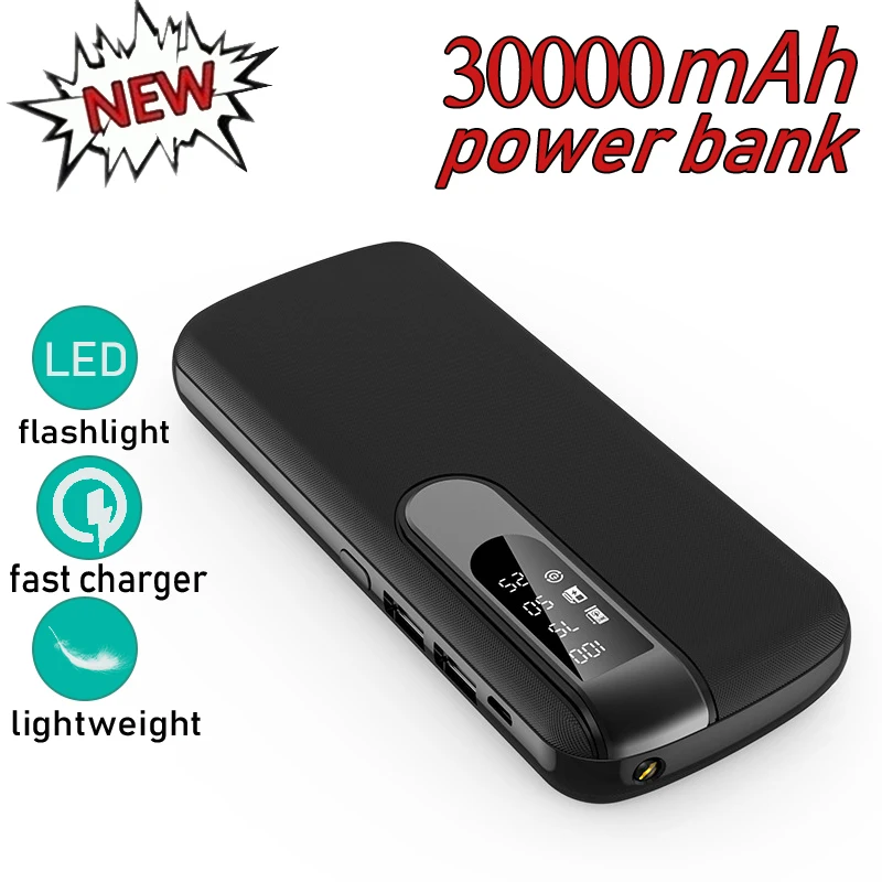 30000 мАч большой емкости внешний аккумулятор светильник Powerbank s Портативный