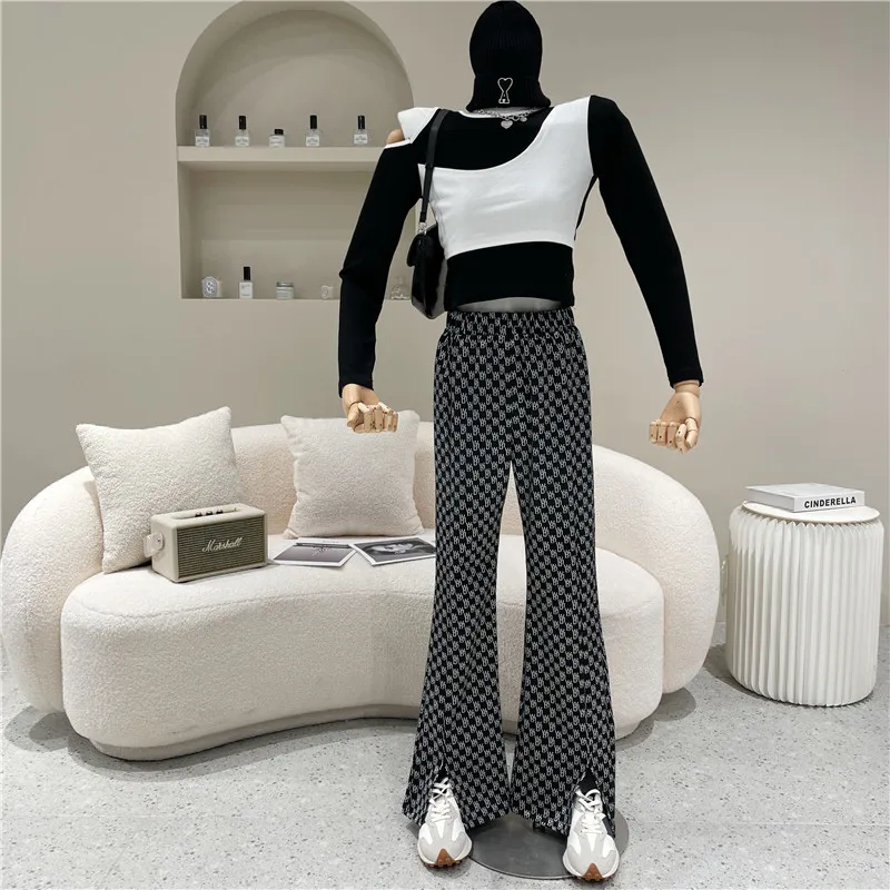 

Women's Spring Summer 2021 Fashion Fake two pieces long sleeve slim round neck T-shirt off shoulder tops