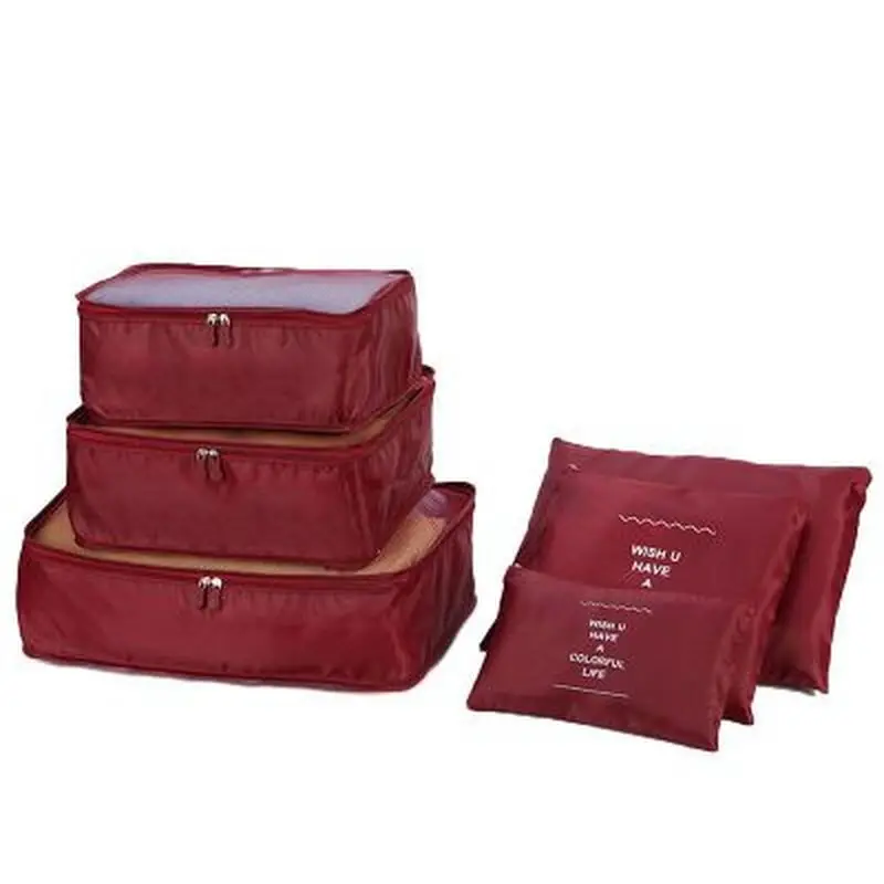 

6pcs/set Travel Organizer Storage Bags Portable Luggage Organizer Clothes Tidy Pouch Suitcase Packing Laundry Bag Storage Case