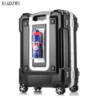 klqdzms 202429inch aluminum frame rolling luggage spinner on wheel men women carry on travel suitcase trolley bag