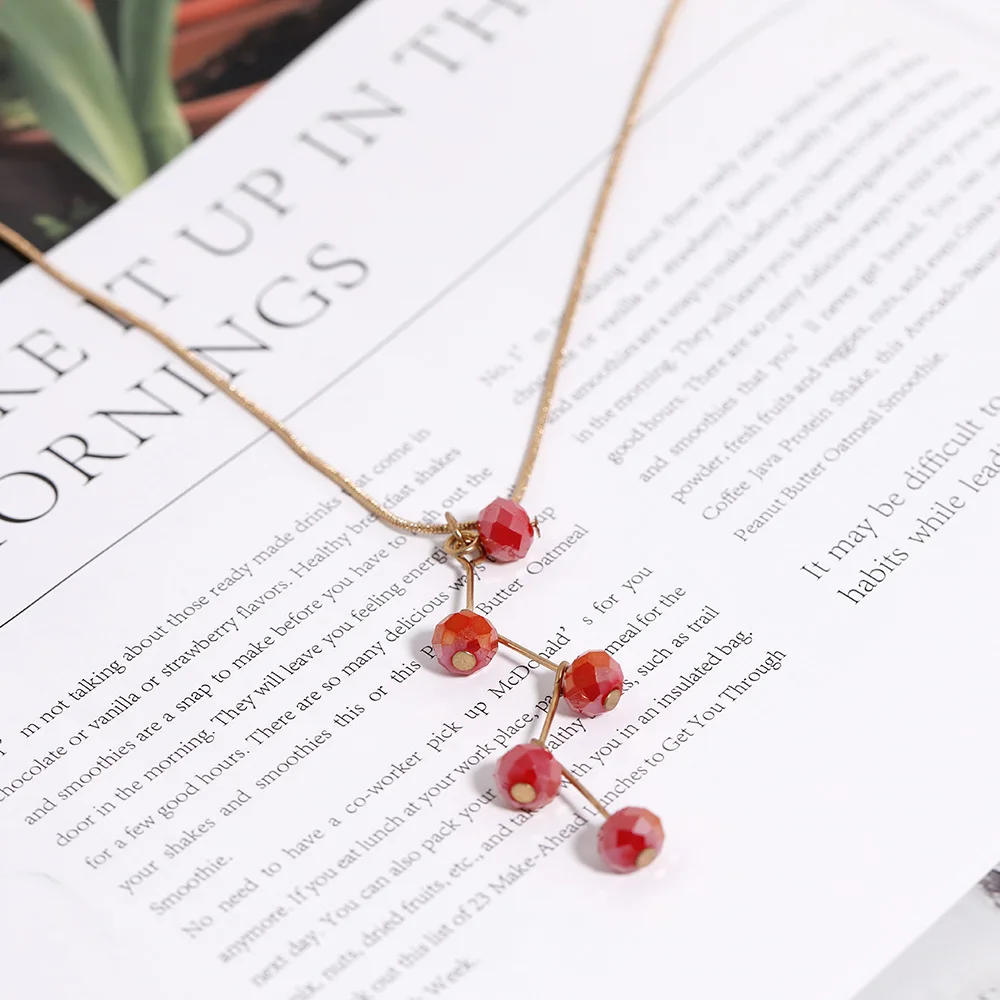 Чокер женский из акриловых бусин простое ожерелье с подвеской в стиле бохо