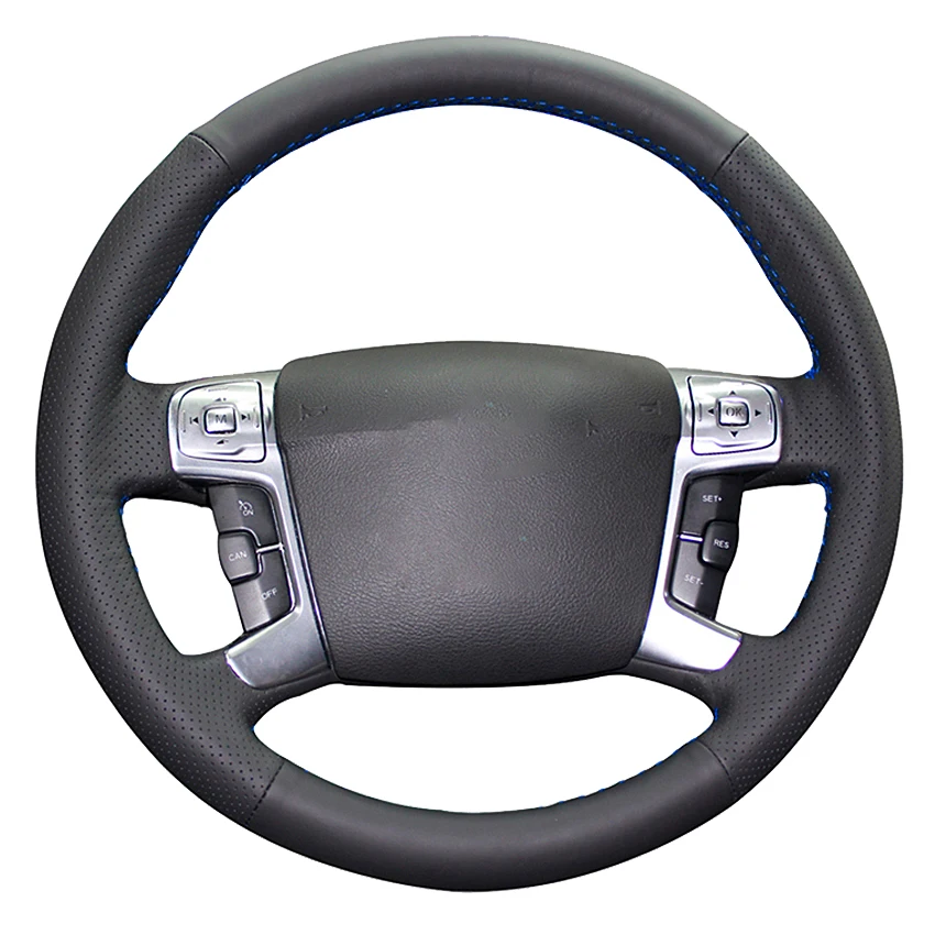 

Black Genuine Leather Hand-stitched Car Steering Wheel Cover For Ford Mondeo Mk4 2007-2013 S-Max 2006-2011 Galaxy 2011-2015