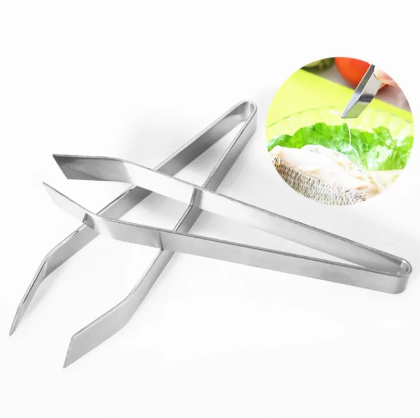 Пинцет для рыбы Нержавеющая сталь шеф-повара пинцеты удаления волос клещи