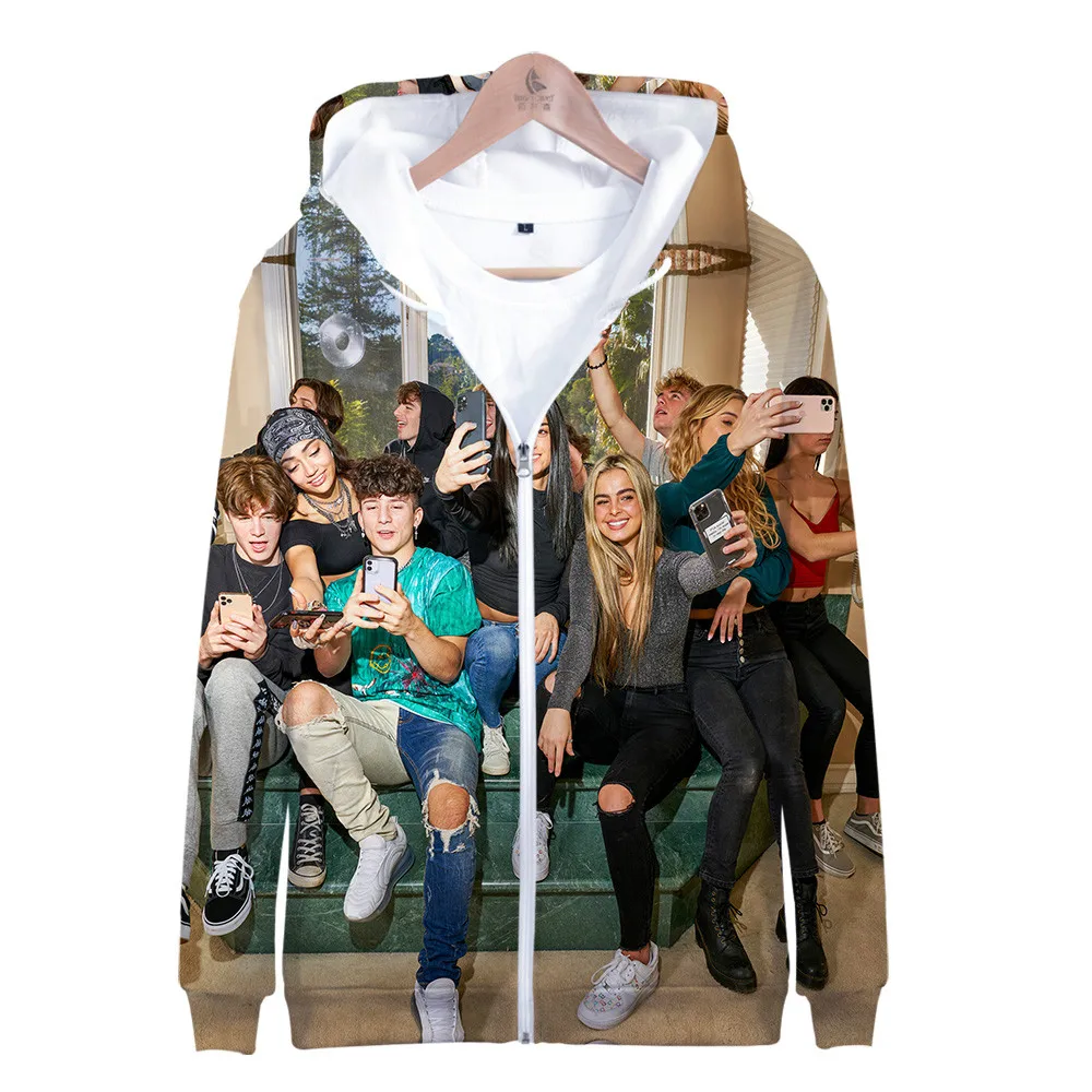 Новинка толстовки Hype House в стиле Харадзюку с капюшоном мужские и женские куртки