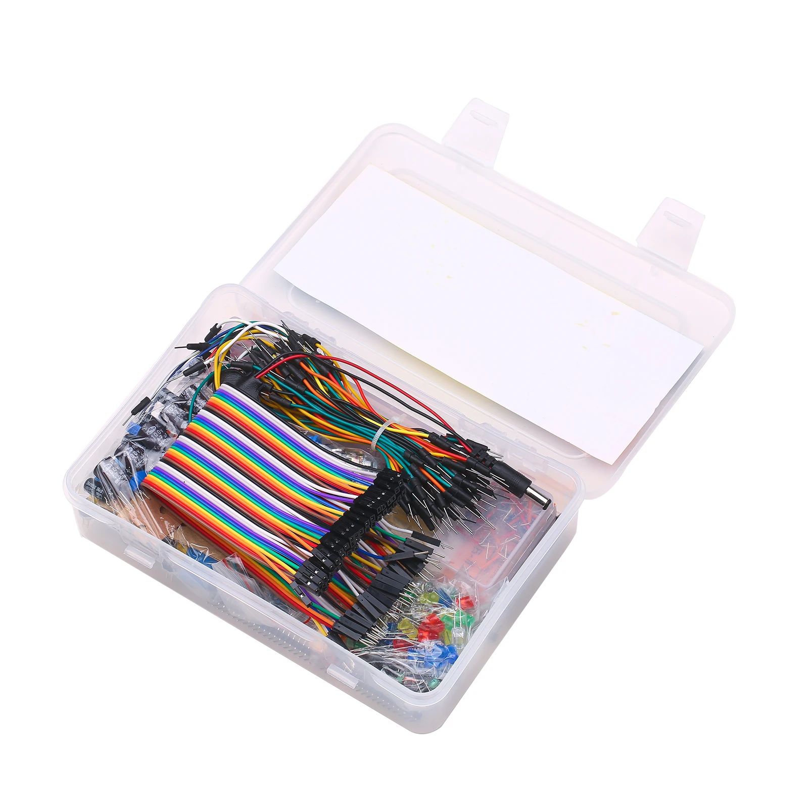 

Electronic Component Assorted Kit with Breadboard Jumper Wires Resistor Transistor LED Potentiometer Buzzer