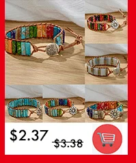 Boho натуральный камень Обернуть Кожаный браслет для женщин винтажное Дерево жизни талисманы браслеты из камней размер регулируемые вечерние подарок