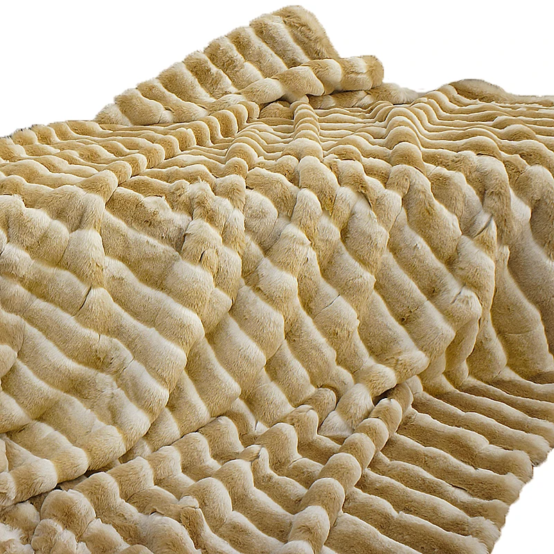 

American style chinchilla striped faux fur bedside blanket,150*220cm , sofa blanket, ,artificial fur decoration blanket