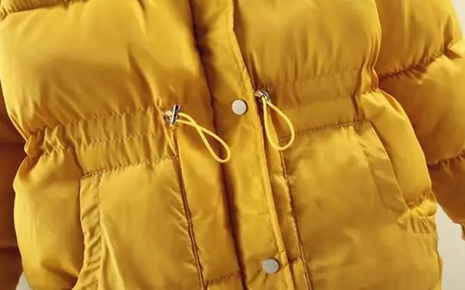 

2019 Winter Fall Fashion Women High Waisted Yellow Beige Black Patchwork Padded Parkars Coat , Womens Slim Clothing Coats