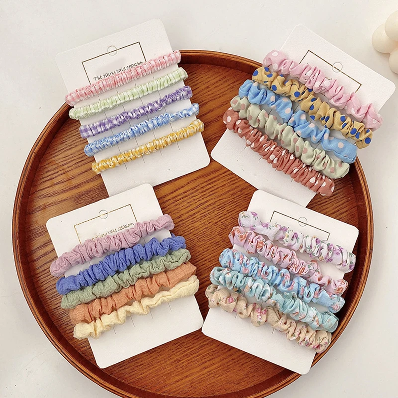 

5/1PCS Women Girls Simple Basic Elastic Hair Bands Ties Scrunchie Ponytail Holder Rubber Bands Fashion Headband Hair Accessories
