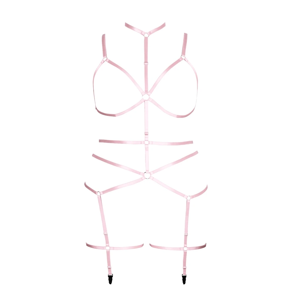 

Erotic Harness Hollow Cage Bra Full Body Plus Size Goth Lingerie Bondage Fetish Underwear Fashion Garters Suspenders Sexy Women