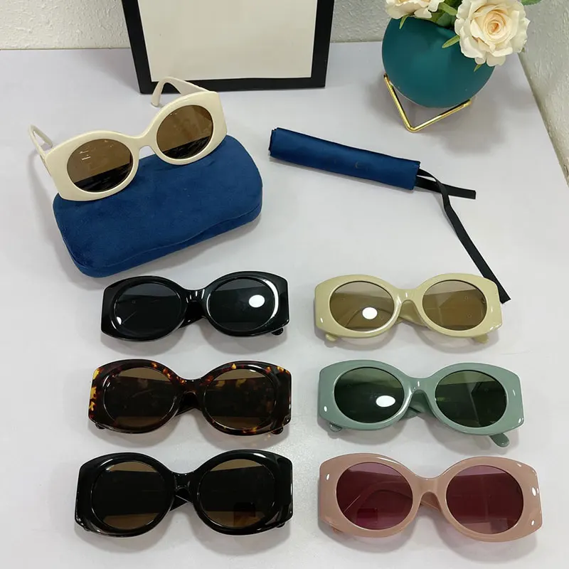 

Italy Brand 2021 New Acetate Round Frames Ladies Sun Fashion Glasses Luxurious GG0810S Vintage UV400 Women's Eyeglasses With Box