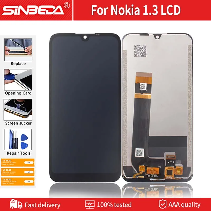 

Оригинальный Для Nokia 1,3 ЖК-дисплей сенсорный экран дигитайзер сборка дигитайзер телефон запасная часть для Nokia TA-1216 TA-1205