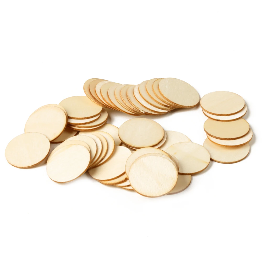 Круглые деревянные нарезанные Крашеные чипсы 50 шт. диски DIY домашнее украшение