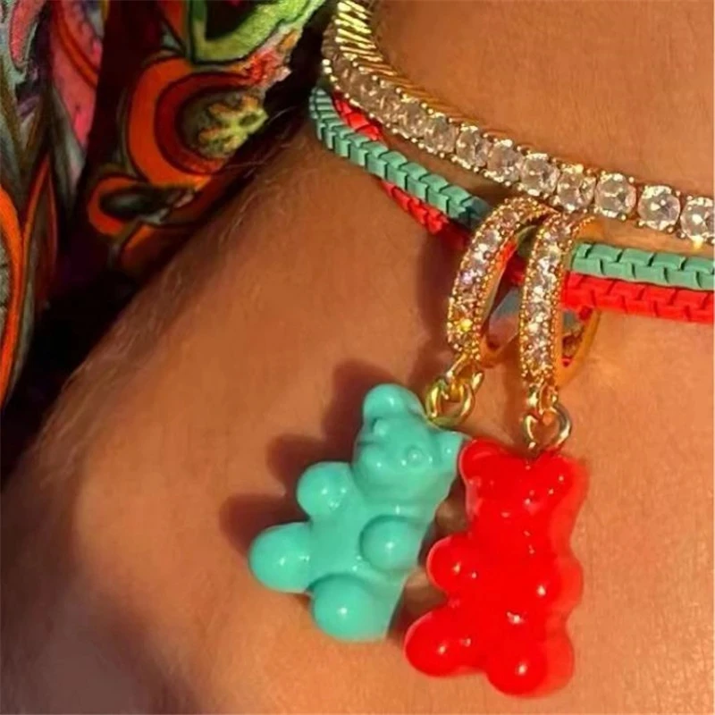Chain Bracelet For Women Girls Trendy Zircon Bear Pendant Bracelets New Creative Jewelry Gift