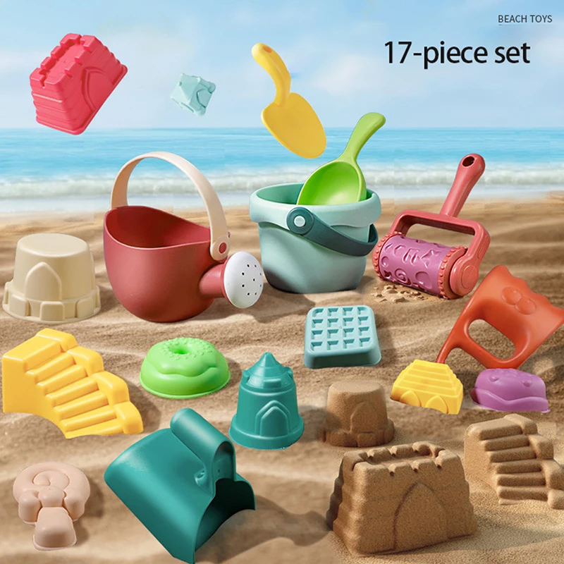 Набор детских пляжных игрушек детский летний песочный инструмент с лопатой для