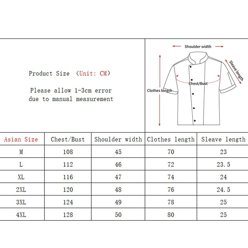 

Breathable Chef Jacket Thin Kitchen Cooking Work Shirt Food Service Waiter Uniform Hotel Work Wear Unisex Uniformes De Camarero