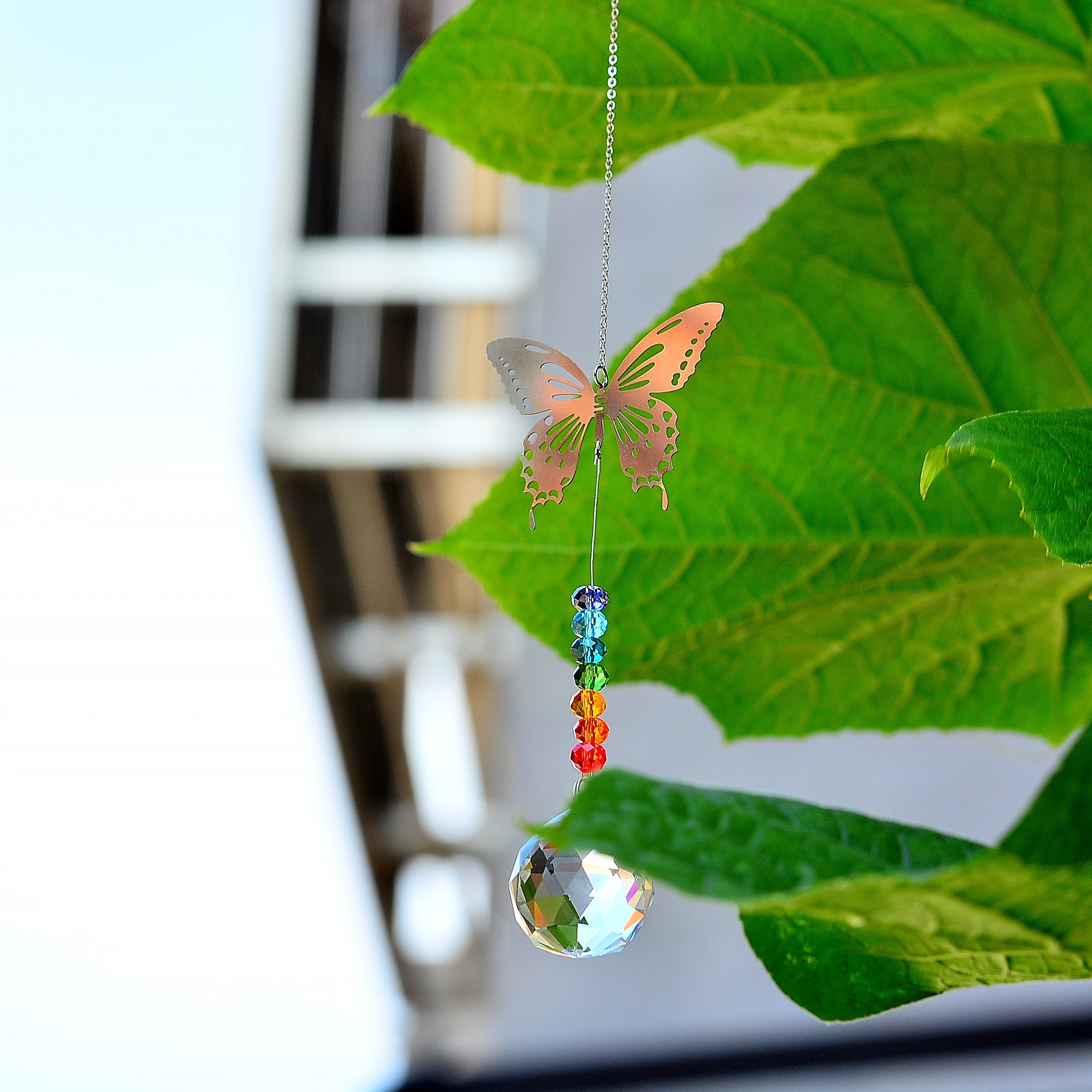 

KAINAI Rainbow Sun Catcher Butterfly Hanging Crystal Ornament Window Prisms Decoration window home Living Housewarming Gifts