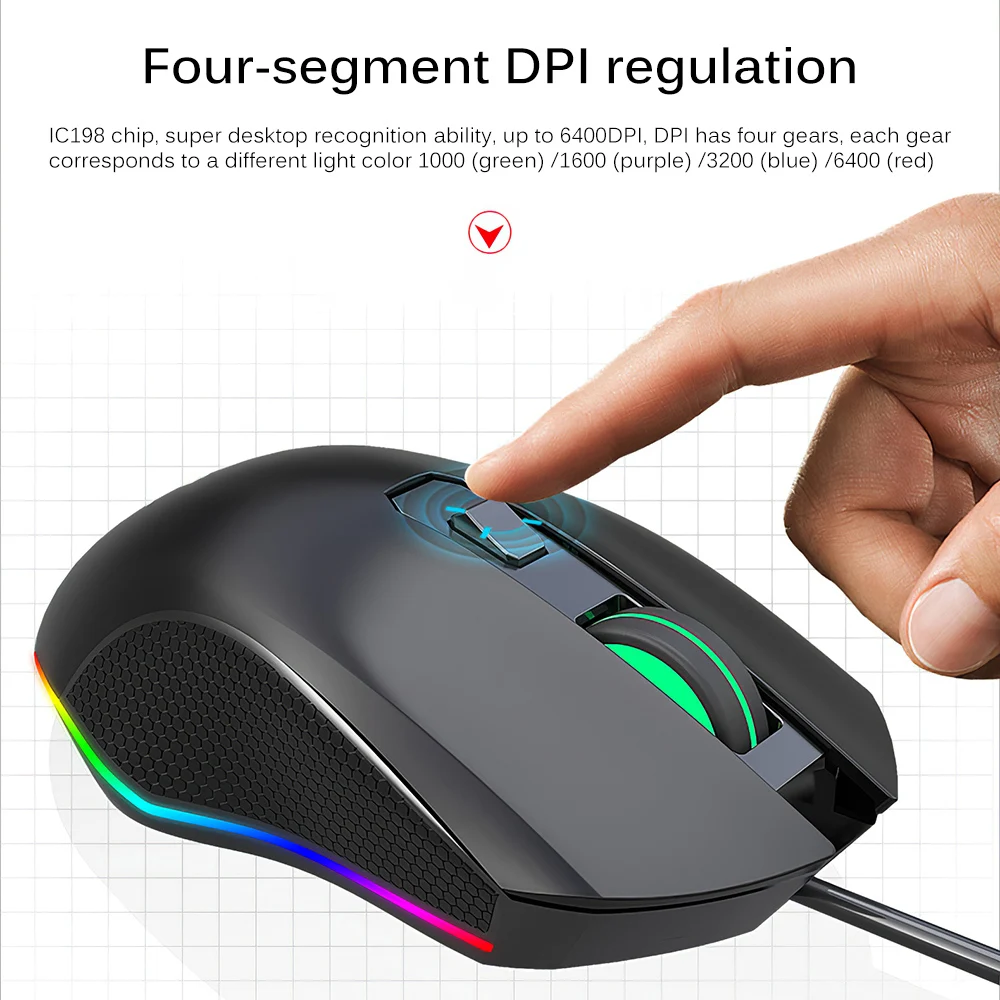 

G21 Проводная игровая клавиатура Мышь 8 программируемая кнопка 6400 Точек на дюйм USB компьютера Мышь геймерская мышь с цветовой моделью RGB Подсв...