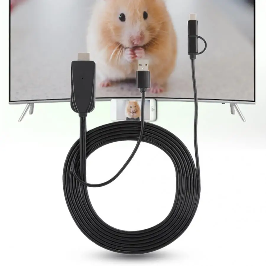 Micro usb type-C 2 в 1 к HDMI ABS алюминиевый сплав видео Конверсионный кабель адаптер же