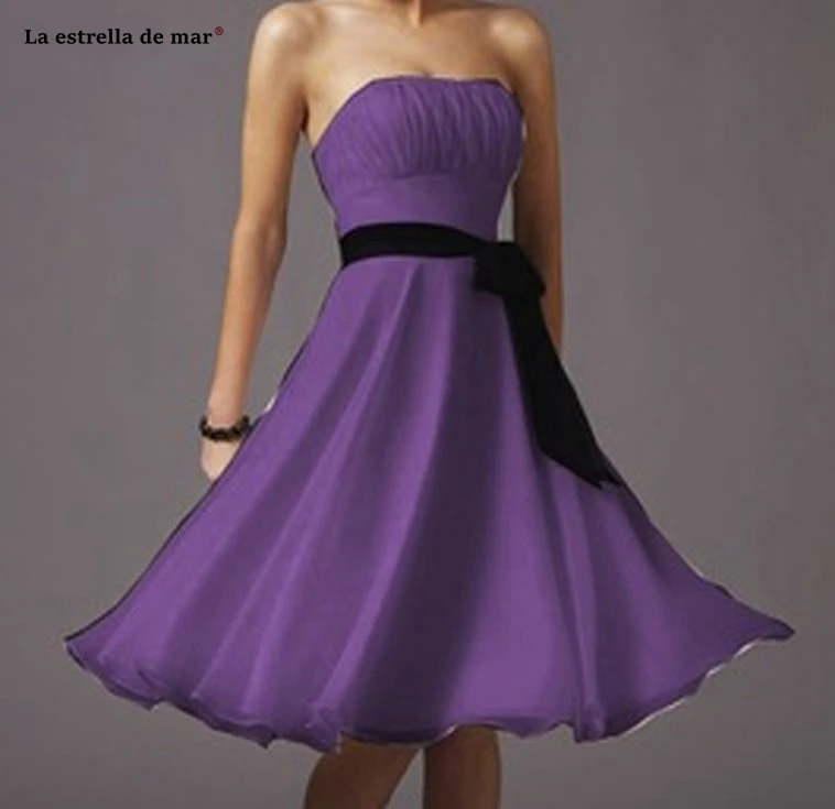

Cheap sale 21 color chiffon bridesmaid dress short A Line Strapless wedding party gown under US$30 vestidos para damas de honor
