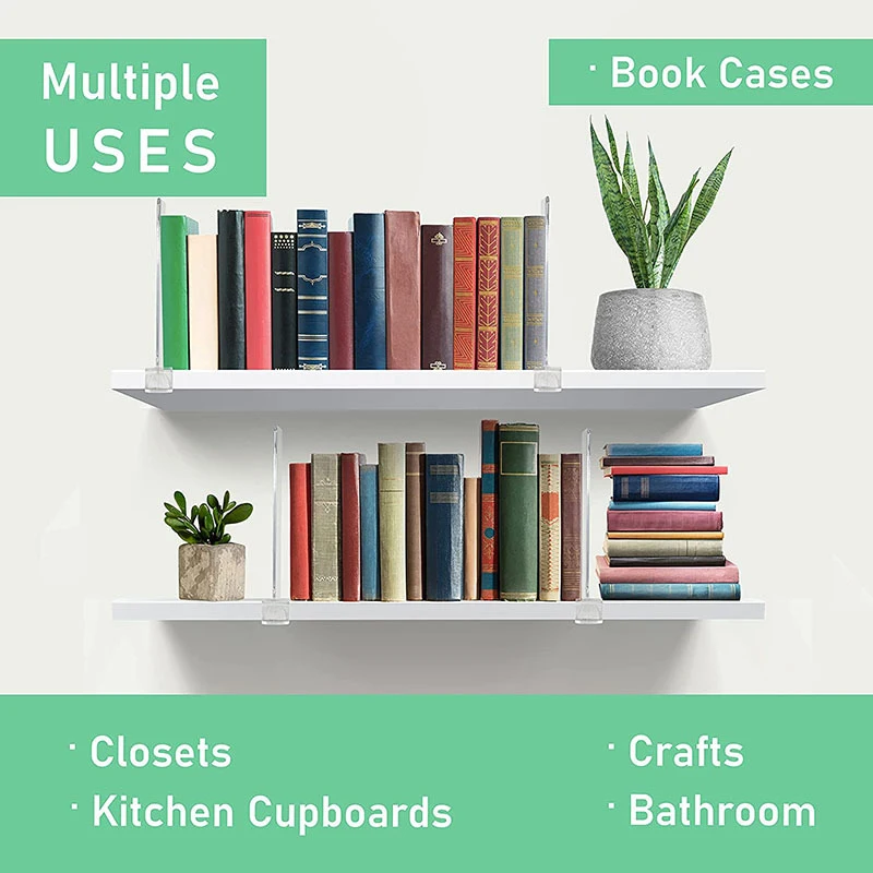 

Acrylic Book Organizer Office Book Separated Stand Transparent Bookshelf Clapboard Desk Mult-using Durable Storage Band