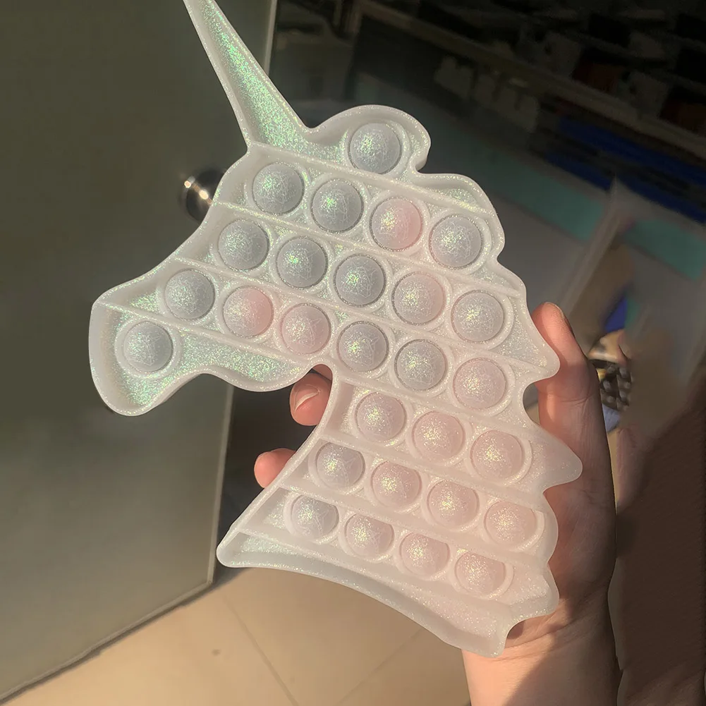 Brillante cuerno caballo Fidget juguete de empuje de burbuja juguetes anti estr&eacute;s adultos de los ni&ntilde;os sensorial juguete para aliviar el autismo env&iacute;o gratis-0