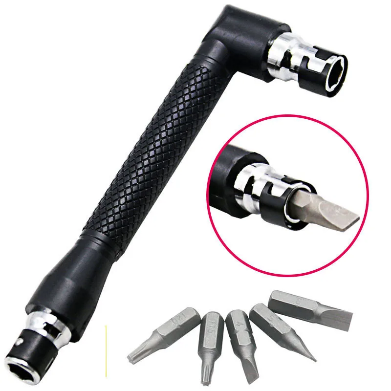 Double-ended L-shaped mini socket wrench 1/4 &quot6.35mm screwdriver drill bit key tool | Инструменты