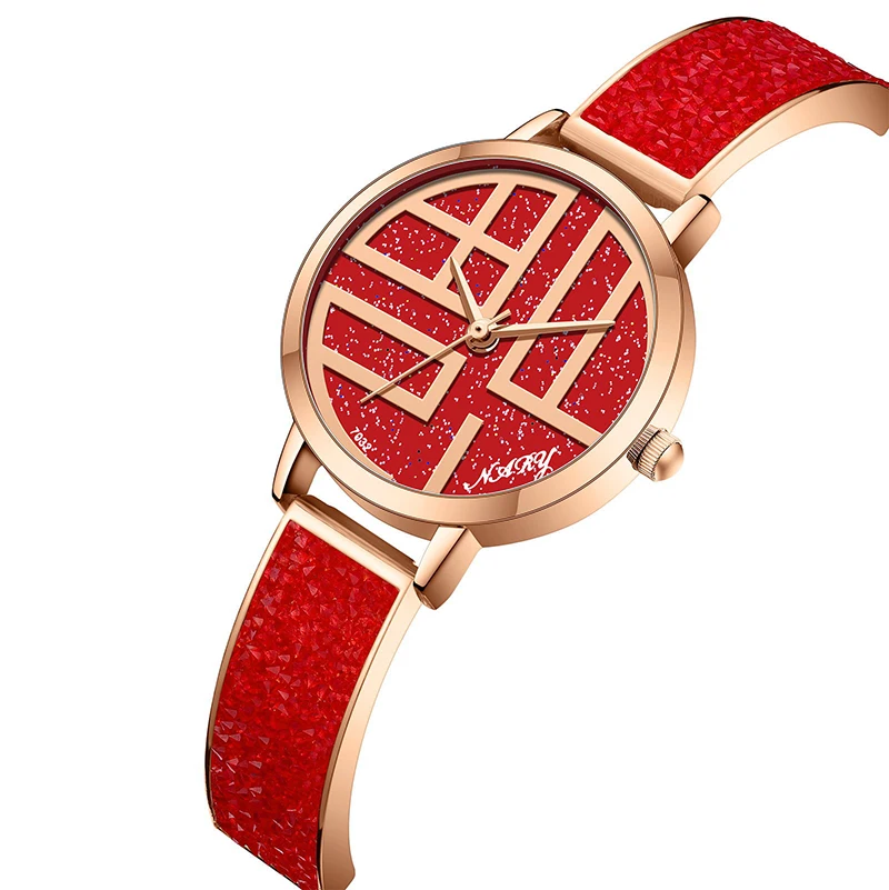 

NARY Fashion Casual Women's Watches Quartz Great Quality Wristwatches Stainless Steel Band Watch