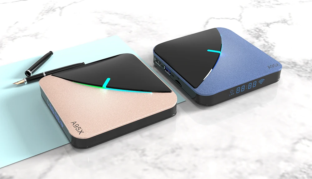 A95X F3 Air Smart tv Box Amlogic S905X3 Android 9,0 tv Box 4GB 64GB 2,4G 5G Wifi 8K RGB светильник медиаплеер 4K Netflix A95X Box