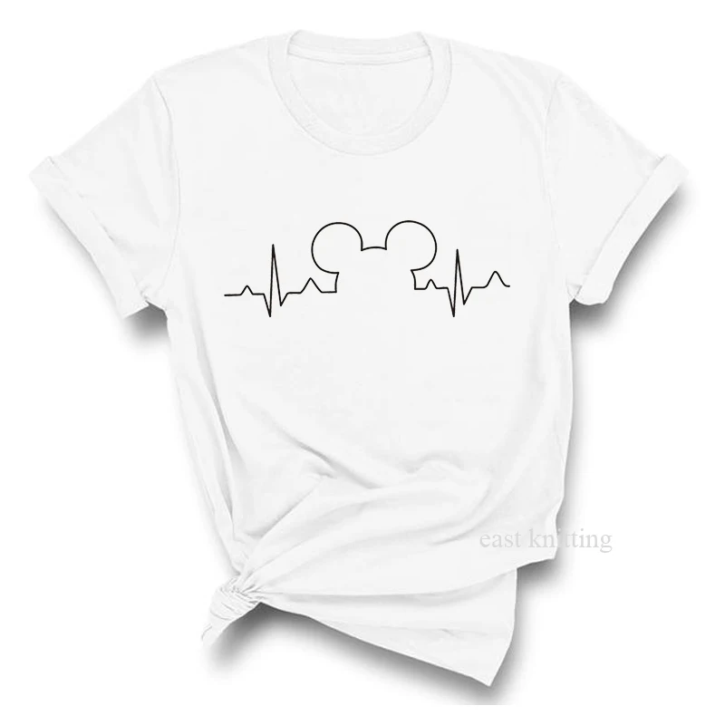 0960-white Heartbeat Lifeline, собачья Лапка, кошачья лапка, женская футболка, Halajuku, повседневная забавная футболка, унисекс, для девушек, топ, футболки, хипстер, Прямая поставка - Цвет: 0960-white