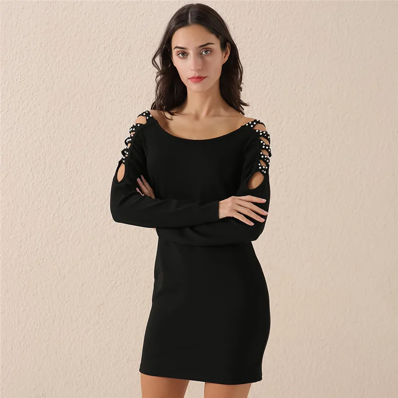 Женское винтажное весеннее платье с бусинами и стрейчевое тонкое длинным