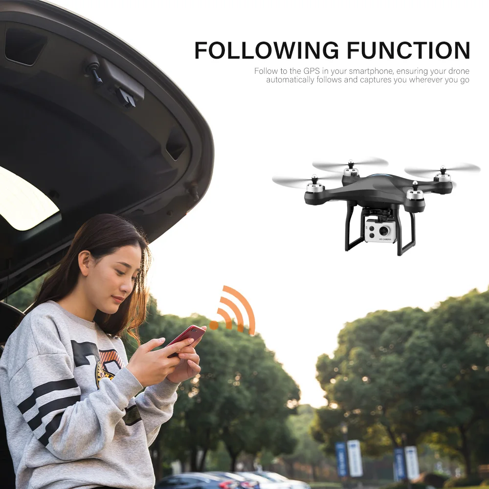 S2 Профессиональный широкоугольный Дрон для камеры 1080p HD gps WiFi FPV щетка Пропеллер для мотора длинная батарея воздушный Дрон на ру Квадрокоптер