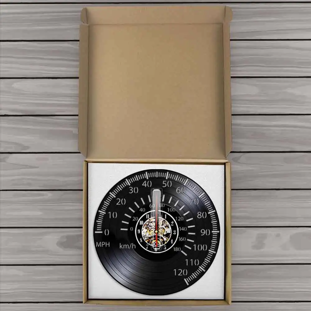 Настенные часы с тахометром ретро-браслет виниловой записью настенные
