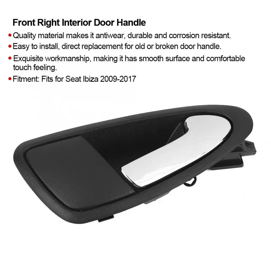 Ручка передней и правой двери подходит для Seat Ibiza 2009 2010 2011 2012 2013 2014 2015 2016 2017 6J1837114A