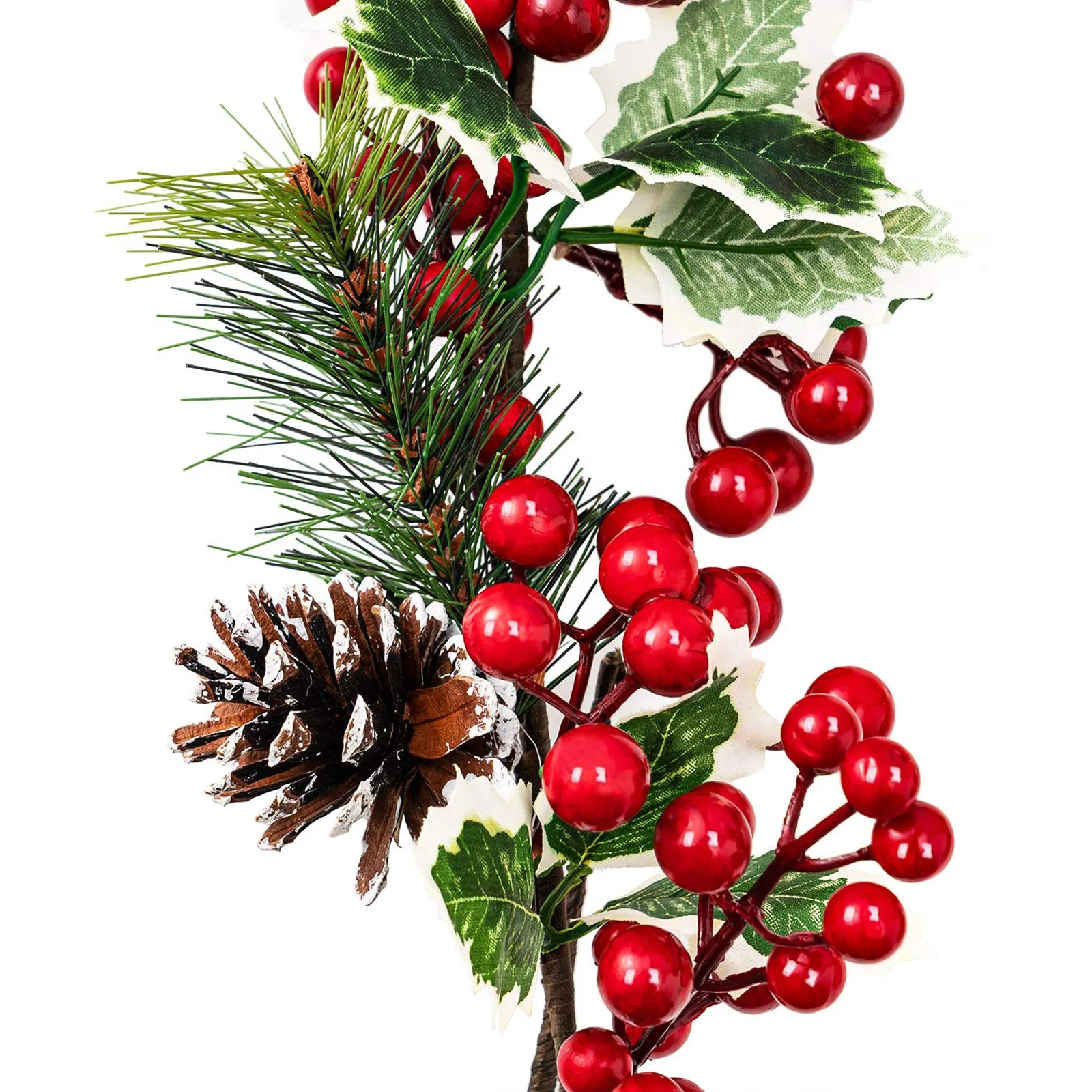 Дешевые шарики из красной сосны иглы Рождественский венок Рождественская