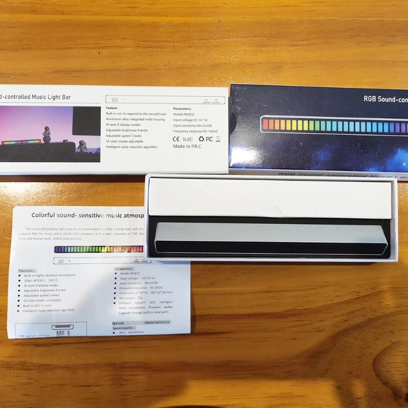 

Creative Colorful Music Ambient Light with 32 LED Sound Music Beat Activated Car Decoration Rhythm Light Color RGB