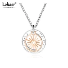 Женское Ожерелье-чокер Lokaer, модное дизайнерское ожерелье из нержавеющей стали с компасом, монетницей, звездой, колесом обозрения, в богемном стиле, N17079