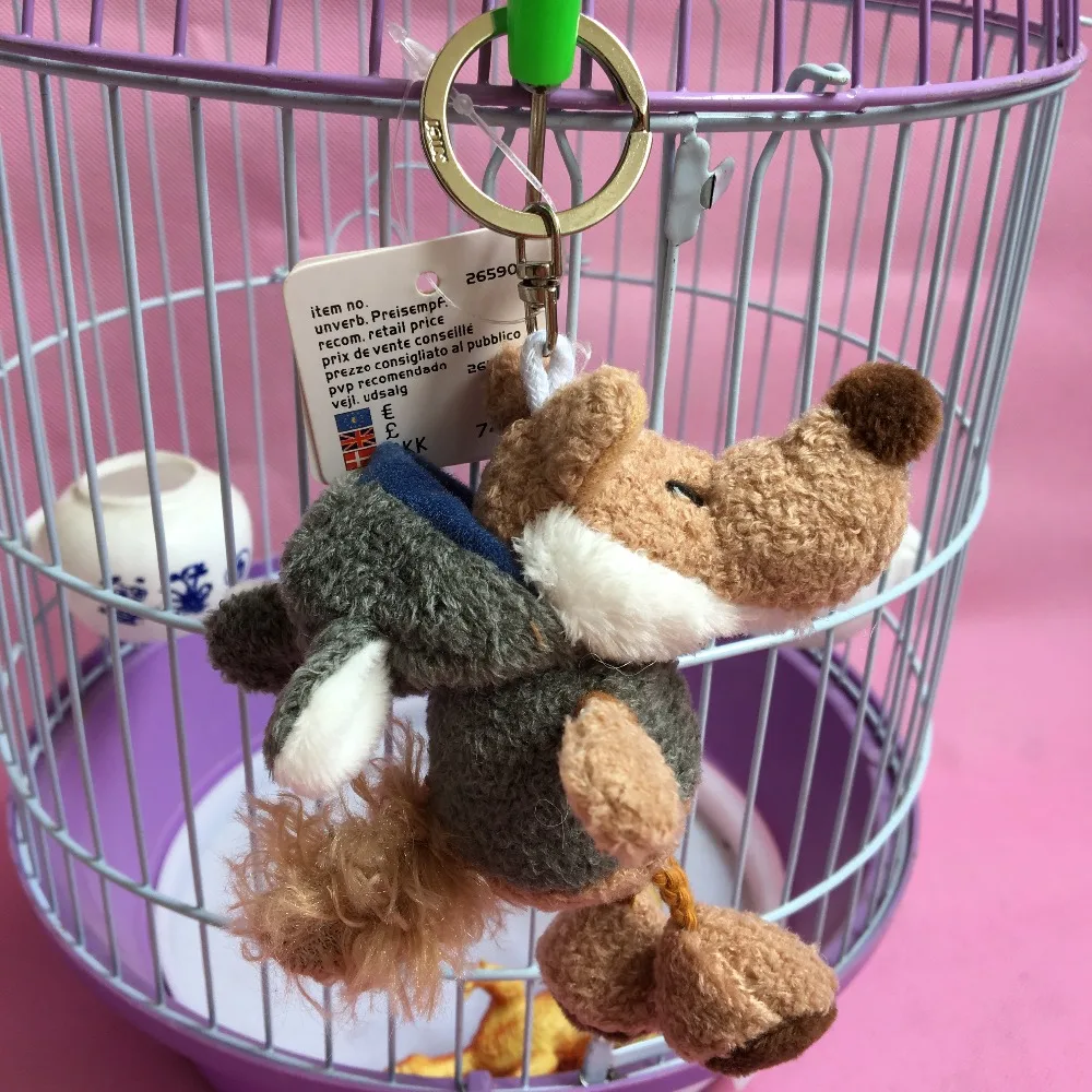 12 см оптовая продажа Германия маленький волк брелок плюшевая подвеска рюкзак